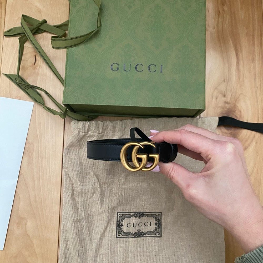 Authentic Gucci GG Marmont Thin Belt
